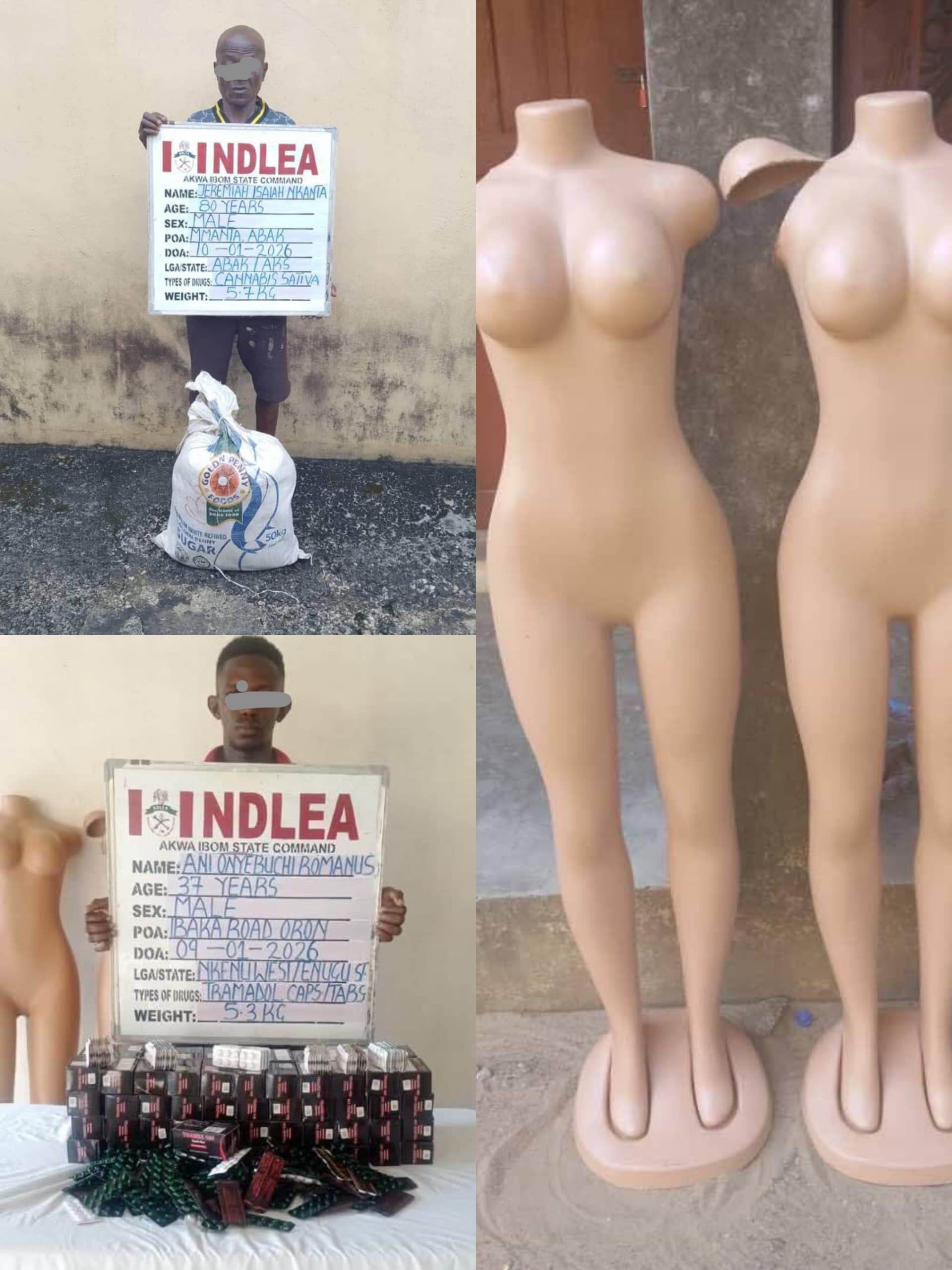  NDLEA nabs 80 year old ex convict uncovers drugs hidden inside mannequins 